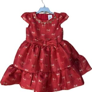 EUC Red Gold Minnie Party Dress - Size 5/6